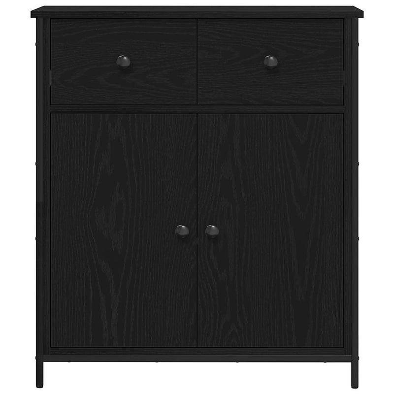 vidaXL Széf fiókkal Musta tammi 70 x 30 x 80 cm Faanyag