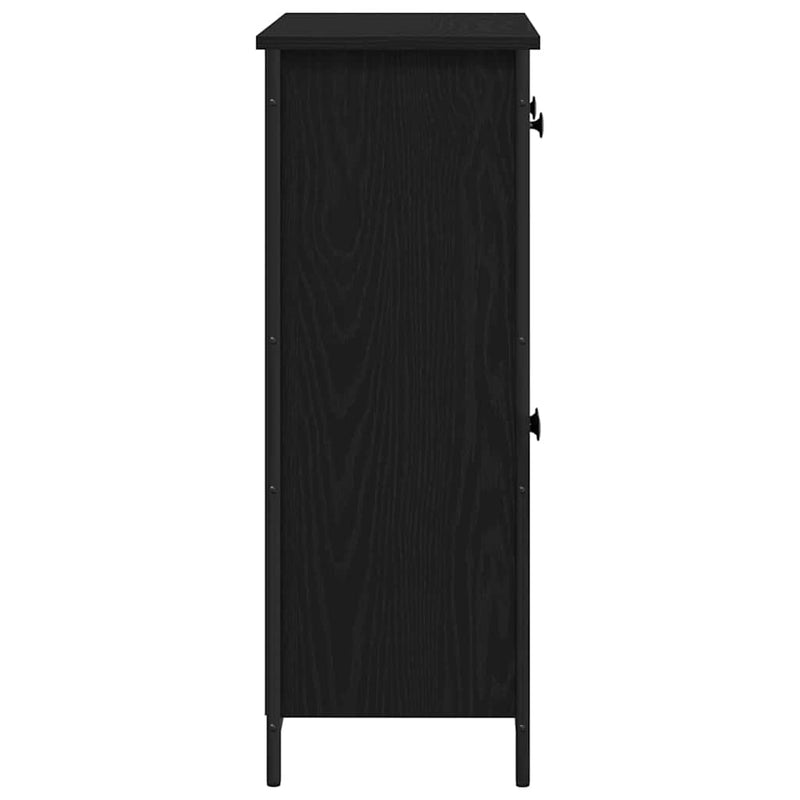 vidaXL Széf fiókkal Musta tammi 70 x 30 x 80 cm Faanyag