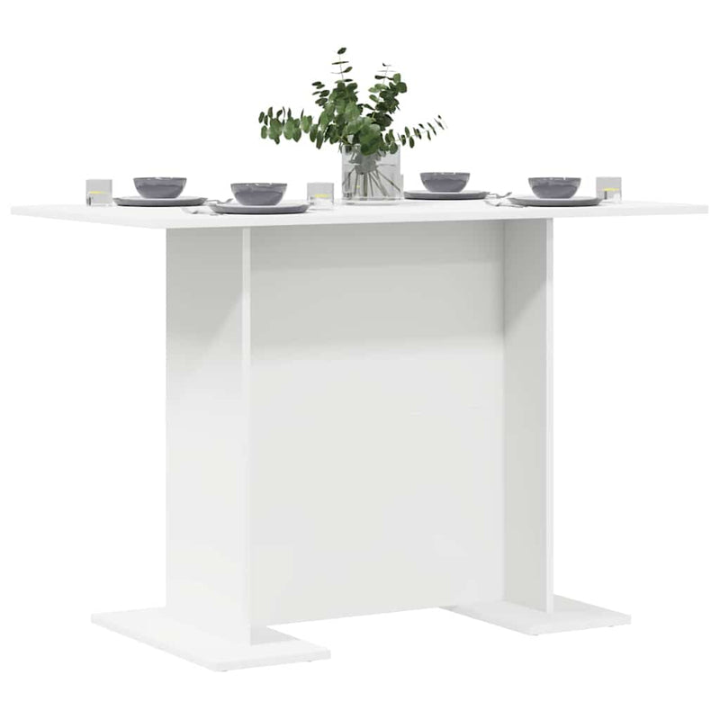 vidaXL Étkezőasztal Fehér 110 x 60 x 75 cm Faanyag