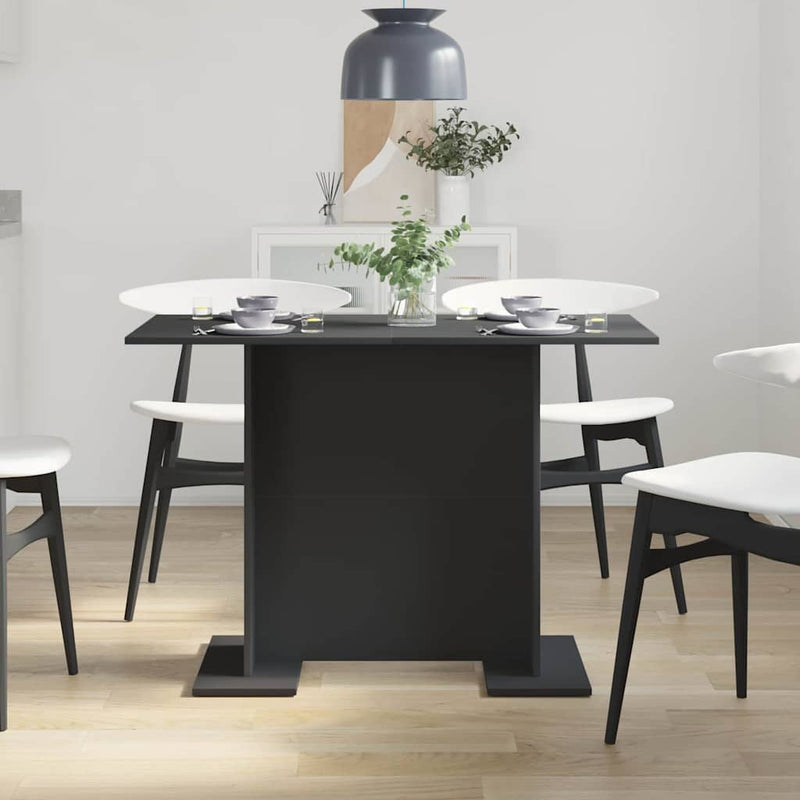 vidaXL Étkezőasztal Fekete 110 x 60 x 75 cm Faanyag