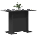 vidaXL Étkezőasztal Fekete 110 x 60 x 75 cm Faanyag