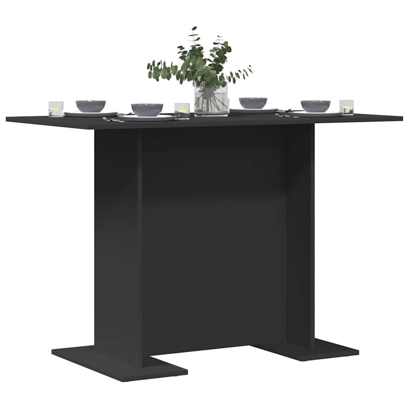 vidaXL Étkezőasztal Fekete 110 x 60 x 75 cm Faanyag