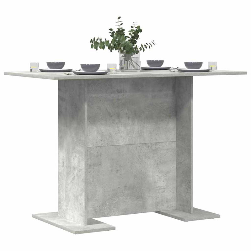 vidaXL Étkezőasztal Beton szürke 110 x 60 x 75 cm Faanyag