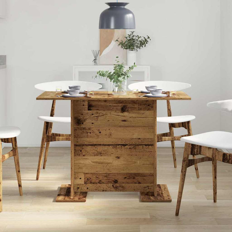 vidaXL Étkezőasztal Régi fa 110 x 60 x 75 cm Faanyag