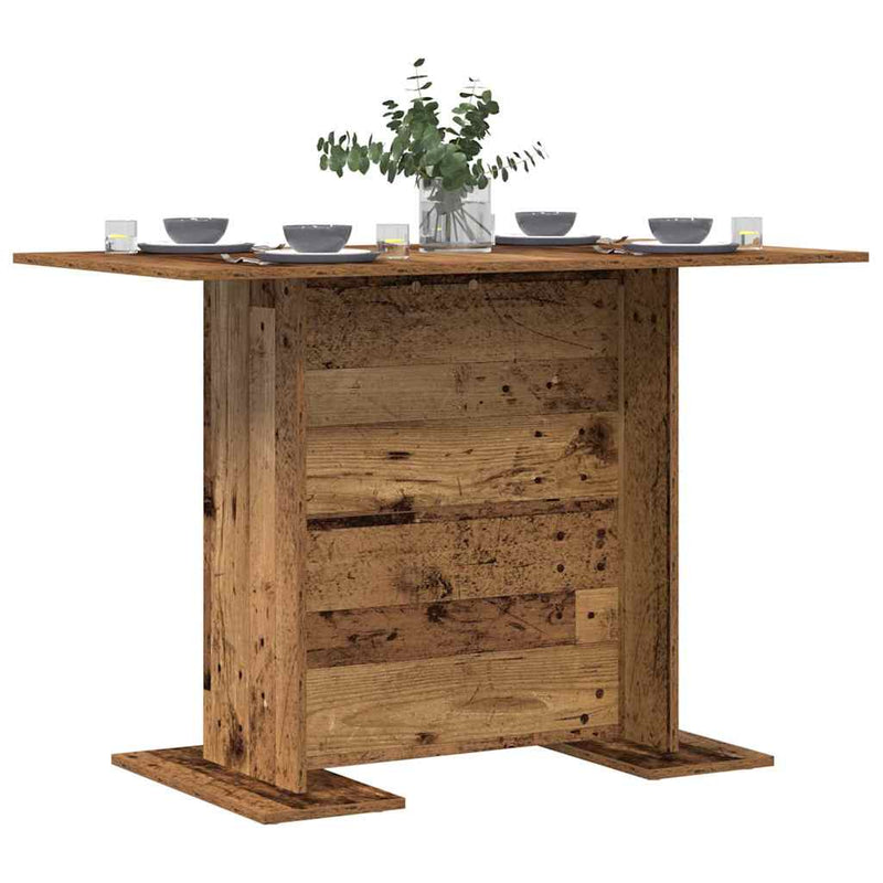 vidaXL Étkezőasztal Régi fa 110 x 60 x 75 cm Faanyag