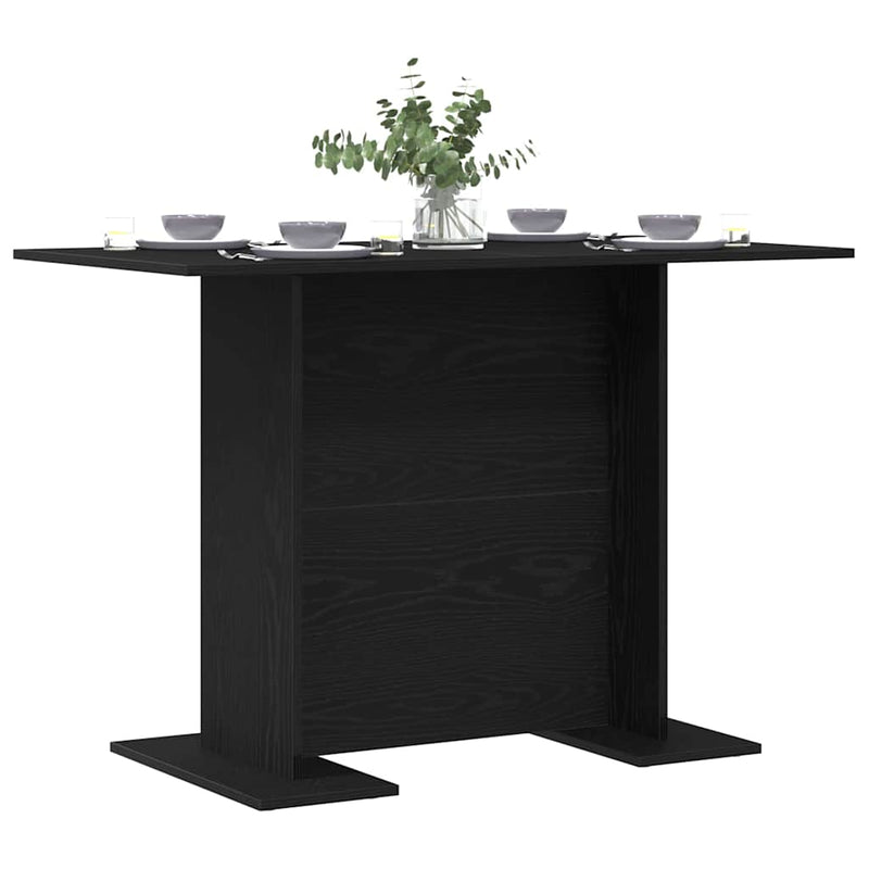 vidaXL Étkezőasztal Musta tammi 110 x 60 x 75 cm Faanyag