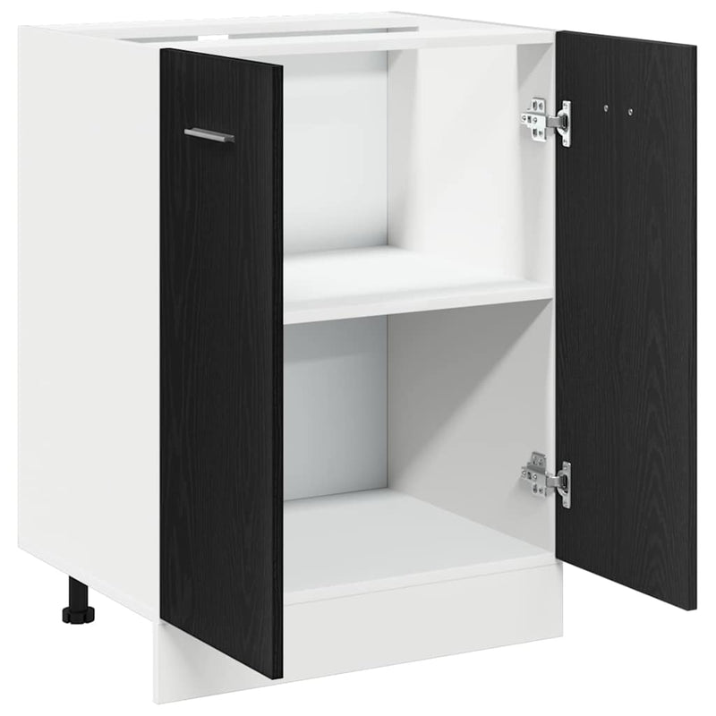vidaXL Alsószekrény Fekete Tölgy 60x46x81,5 cm Forgácslap
