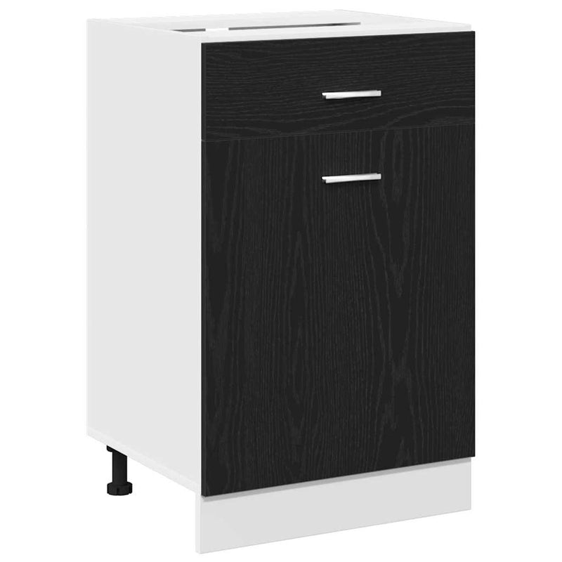 vidaXL Fiókos szekrény fiókkal Musta tammi 50 x 46 x 81.5 cm Faanyag