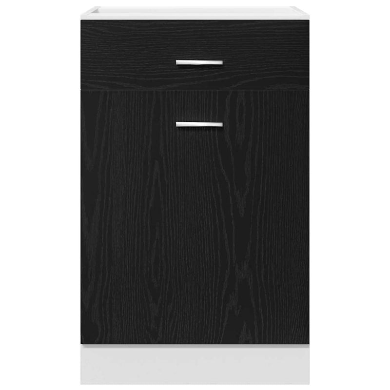 vidaXL Fiókos szekrény fiókkal Musta tammi 50 x 46 x 81.5 cm Faanyag