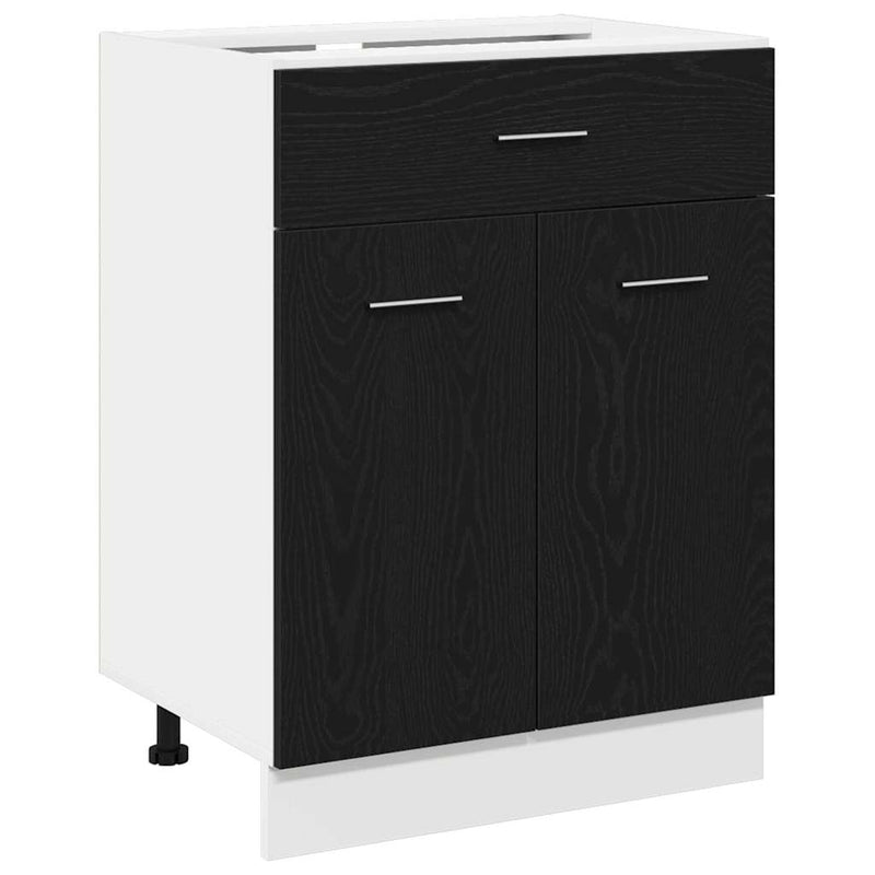 vidaXL Fiók Alap Szekrény Musta tammi 60 x 46 x 81.5 cm Faanyag