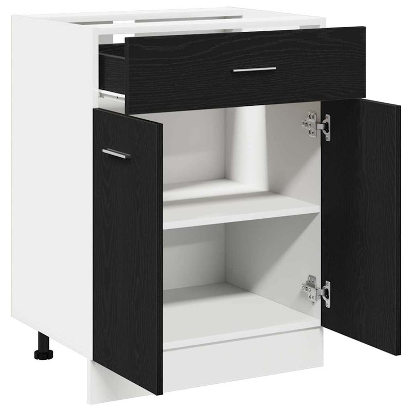 vidaXL Fiók Alap Szekrény Musta tammi 60 x 46 x 81.5 cm Faanyag