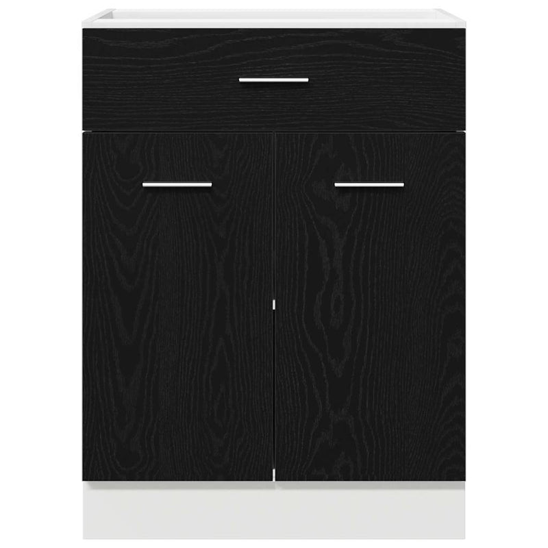 vidaXL Fiók Alap Szekrény Musta tammi 60 x 46 x 81.5 cm Faanyag