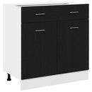 vidaXL Függő szekrény fiókkal Fekete tölgy 80 x 31 x 81,5 cm Faanyag