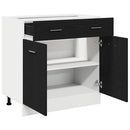 vidaXL Függő szekrény fiókkal Fekete tölgy 80 x 31 x 81,5 cm Faanyag