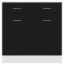 vidaXL Fiókos szekrény Riga Musta tammi 80 x 46 x 81,5 cm Faanyag