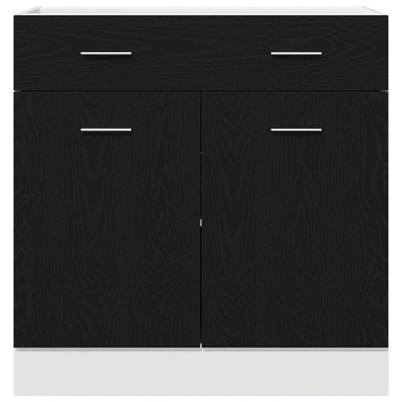 vidaXL Fiókos szekrény Riga Musta tammi 80 x 46 x 81,5 cm Faanyag