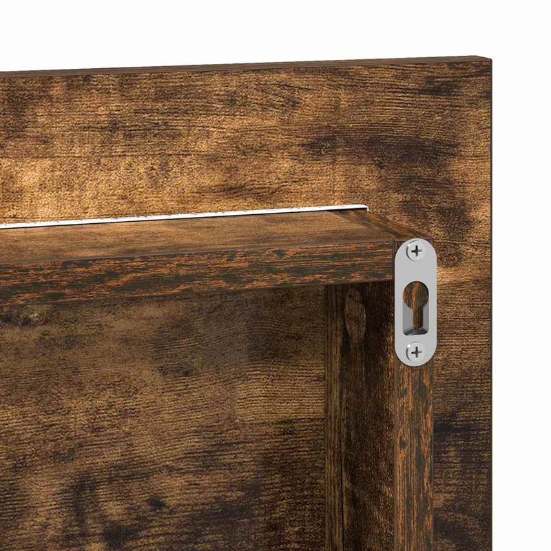 vidaXL Fürdőszobai tükör tükörrel Barna 80 x 8.5 x 37 cm Faanyag