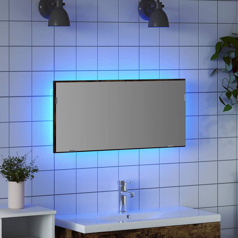vidaXL Fürdőszobai tükör tükörrel Barna 80 x 8.5 x 37 cm Faanyag