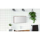 vidaXL Tükör LED -es lámpákkal Barna 80 x 37 cm Üveg és Műszaki Fa