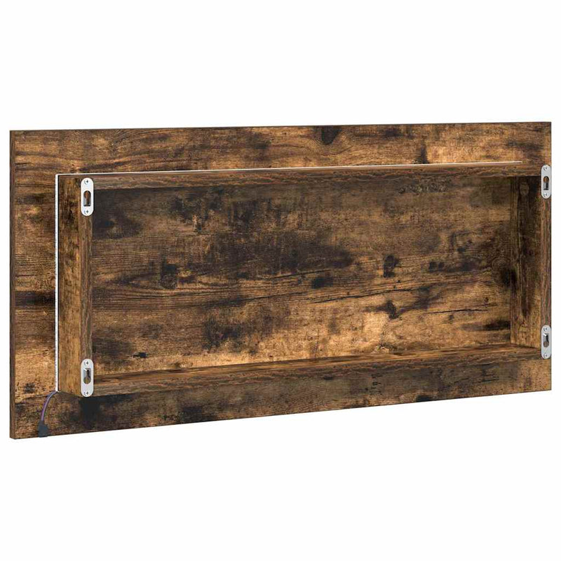 vidaXL Fürdőszobai tükör tükörrel Barna 80 x 8.5 x 37 cm Faanyag