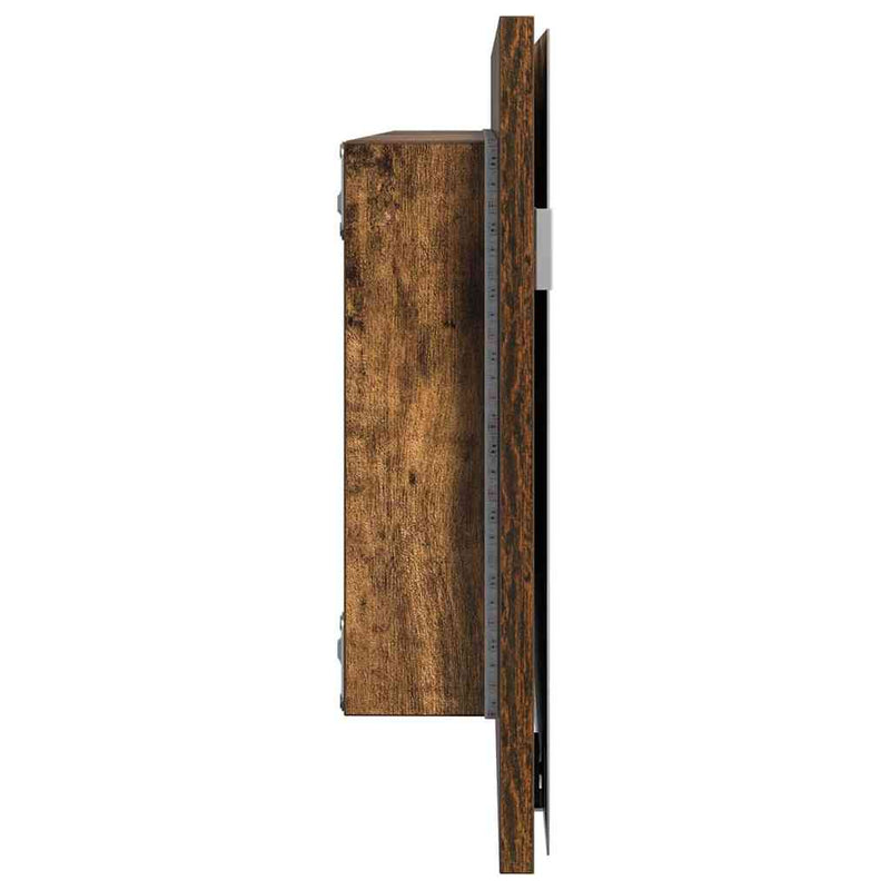 vidaXL Fürdőszobai tükör tükörrel Barna 80 x 8.5 x 37 cm Faanyag