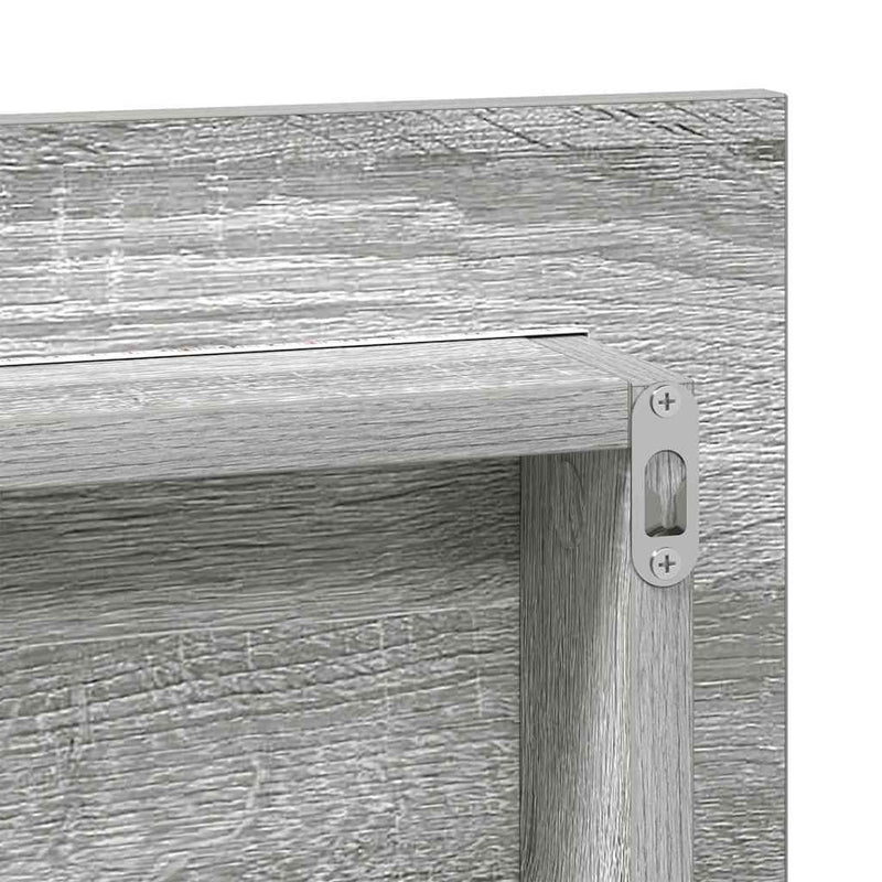 vidaXL Fürdőszobai tükör Magas szürke sonoma 80 x 8.5 x 37 cm Faanyag