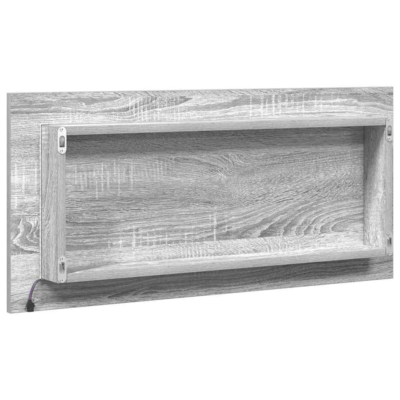 vidaXL Fürdőszobai tükör Magas szürke sonoma 80 x 8.5 x 37 cm Faanyag