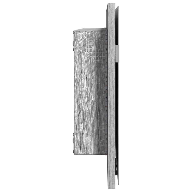 vidaXL Fürdőszobai tükör Magas szürke sonoma 80 x 8.5 x 37 cm Faanyag