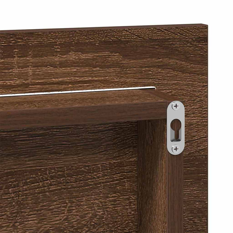 vidaXL Fürdőszobai tükör tükörrel barna tölgy 80 x 8.5 x 37 cm Faanyag