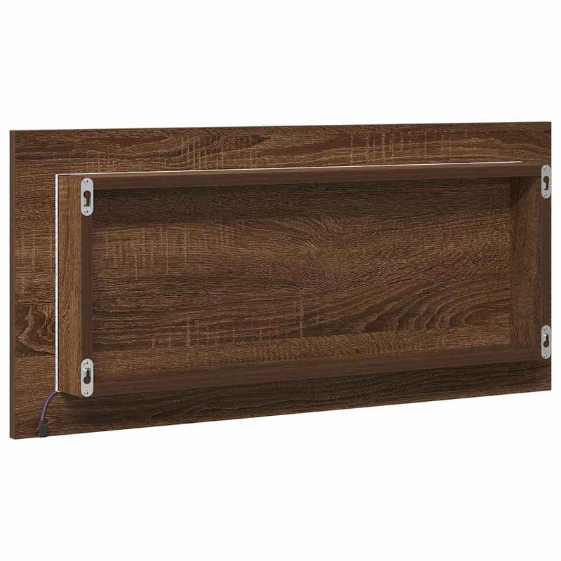 vidaXL Fürdőszobai tükör tükörrel barna tölgy 80 x 8.5 x 37 cm Faanyag