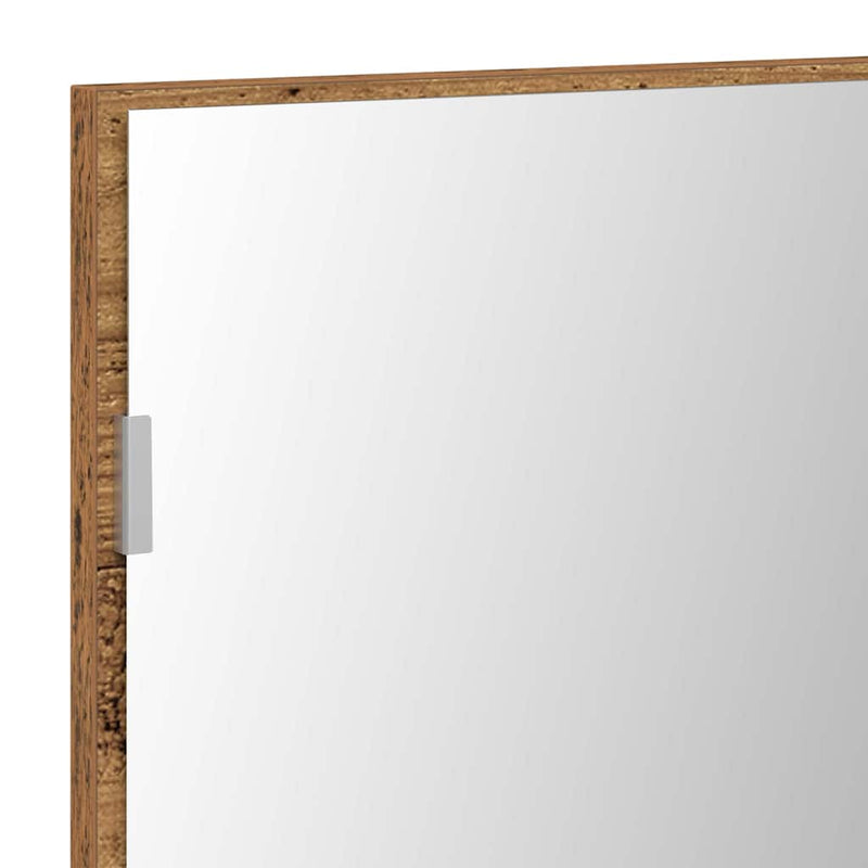 vidaXL Fürdőszobai tükör tükörrel Régi fa 80 x 8.5 x 37 cm Faanyag