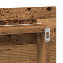 vidaXL Tükör LED -es lámpákkal Régi fa 80 x 37 cm Üveg és Műszaki Fa