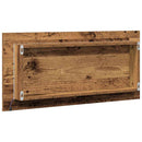 vidaXL Tükör LED -es lámpákkal Régi fa 80 x 37 cm Üveg és Műszaki Fa