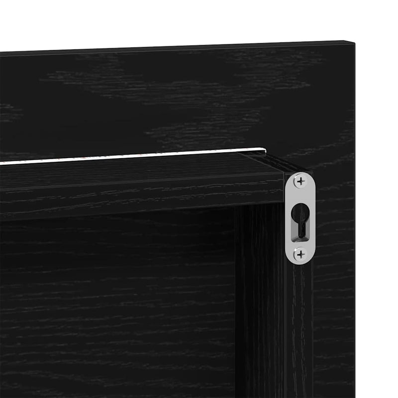 vidaXL Fürdőszobai tükör tükörrel Musta tammi 80 x 8.5 x 37 cm Faanyag