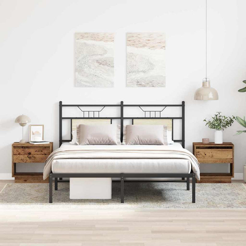 vidaXL Éjjeliszekrény fiókkal 2 pcs Régi fa 45 x 34 x 44 cm Faanyag