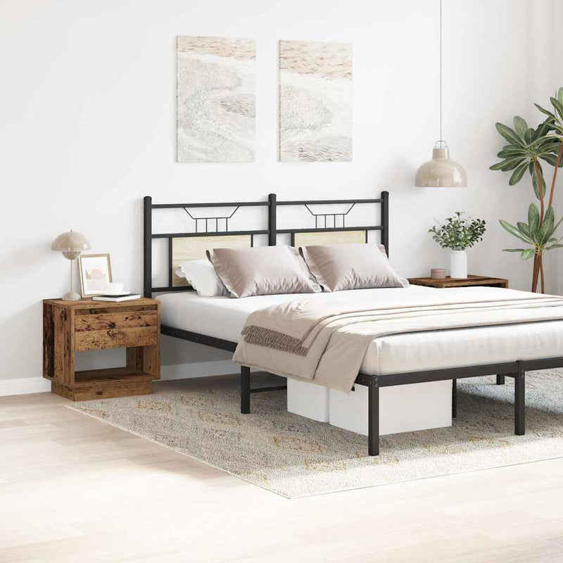 vidaXL Éjjeliszekrény fiókkal 2 pcs Régi fa 45 x 34 x 44 cm Faanyag