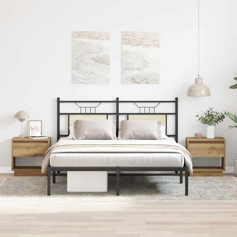 vidaXL Éjjeliszekrény 2 pcs kézműves tölgy 45 x 34 x 44 cm Faanyag