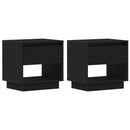 vidaXL Éjjeliszekrény 2 pcs Musta tammi 45 x 34 x 44 cm Faanyag