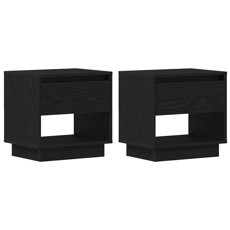 vidaXL Éjjeliszekrény 2 pcs Musta tammi 45 x 34 x 44 cm Faanyag