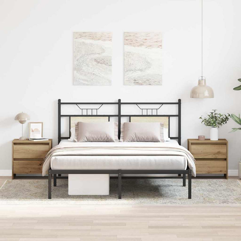 vidaXL Éjjeliszekrény 2 pcs kézműves tölgy 45 x 34 x 44.5 cm Faanyag