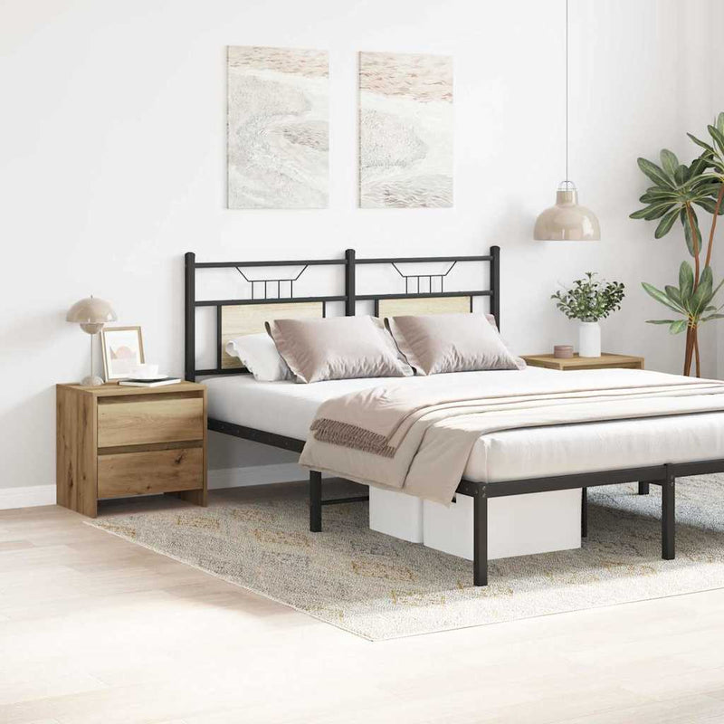 vidaXL Éjjeliszekrény 2 pcs kézműves tölgy 45 x 34 x 44.5 cm Faanyag