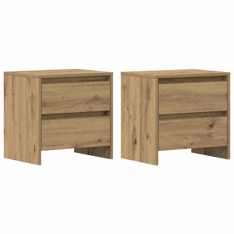 vidaXL Éjjeliszekrény 2 pcs kézműves tölgy 45 x 34 x 44.5 cm Faanyag
