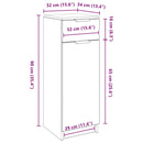 vidaXL Fürdőszoba Székény fiókkal Musta tammi 32 x 34 x 90 cm Faanyag