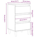 vidaXL Éjjeliszekrény fiókkal Musta tammi 40 x 35 x 70 cm Faanyag