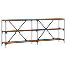 vidaXL Konzolasztal polcokkal Öreg fa 200 x 30 x 75 cm Faanyag