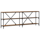 vidaXL Konzolasztal polcokkal Barna 200 x 30 x 75 cm Faanyag