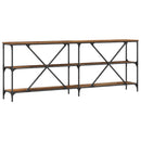 vidaXL Konzolasztal polcokkal Öreg fa 200 x 30 x 75 cm Faanyag