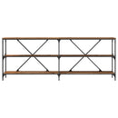 vidaXL Konzolasztal polcokkal Barna 200 x 30 x 75 cm Faanyag