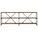 vidaXL Konzolasztal polcokkal Öreg fa 200 x 30 x 75 cm Faanyag