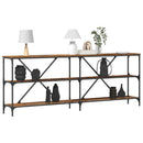 vidaXL Konzolasztal polcokkal Öreg fa 200 x 30 x 75 cm Faanyag